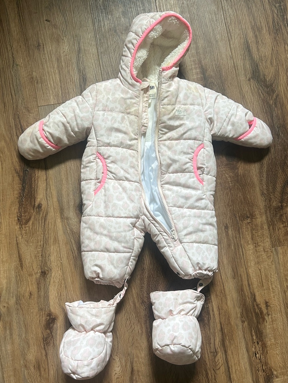 3-6 month baby snow suit with booties